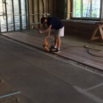 Recycled Blackbutt timber floor installation 