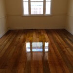 Stained Replacement Timber Floor Boards Finished with a Gloss Polyurethane