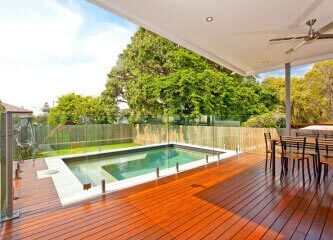 Timber Pool Deck Sanded and Polished and coated with Sikkens Deck