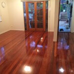 Sanded and polished Brushbox timber floors