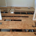 Timber floor renovation involving floor board replacement