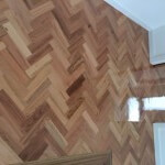 Parquetry finished with a high gloss polyurethane timber floor finish