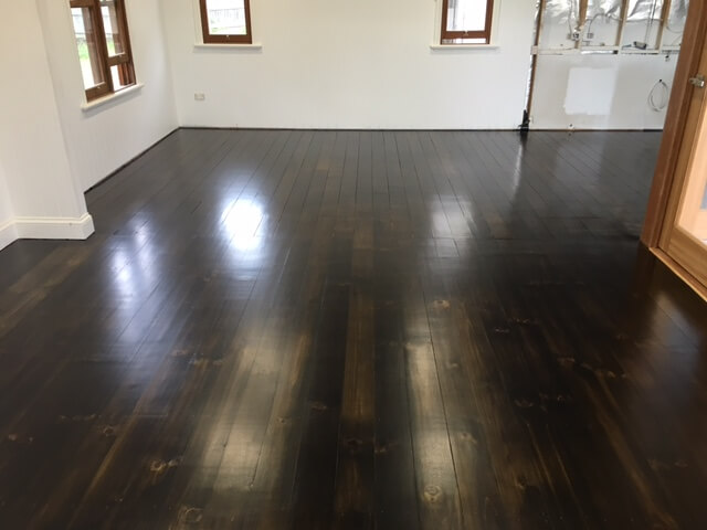 Staining Of A Hoop Pine Timber Floor At Norman Park