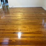Old pine floor stained